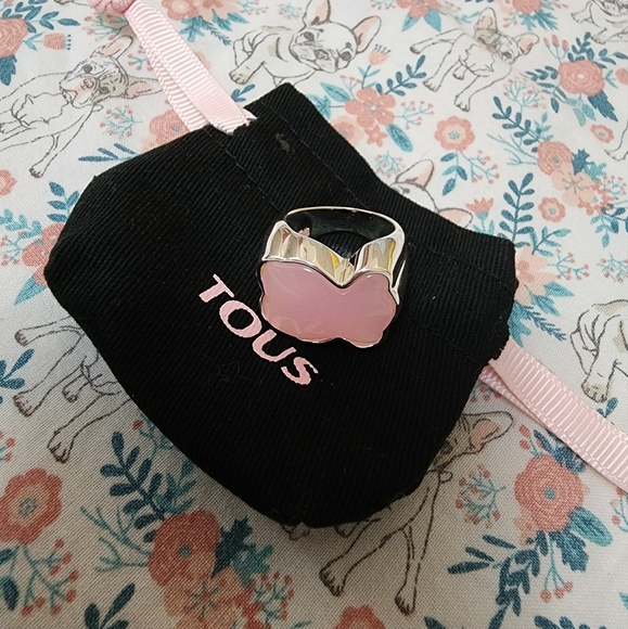 Tous Colors Pink Quartzite Silver Ring Sz 7 - Picture 8 of 10